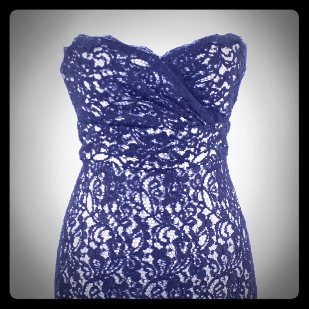 White House Black Market Strapless Lace Dress